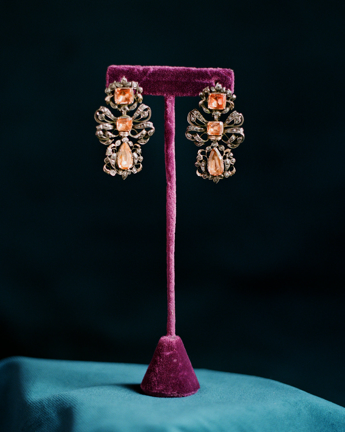 Georgian Topaz and Diamond Earrings