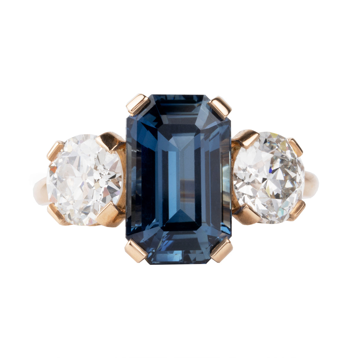 Bell & Bird Sapphire and diamond three stone ring