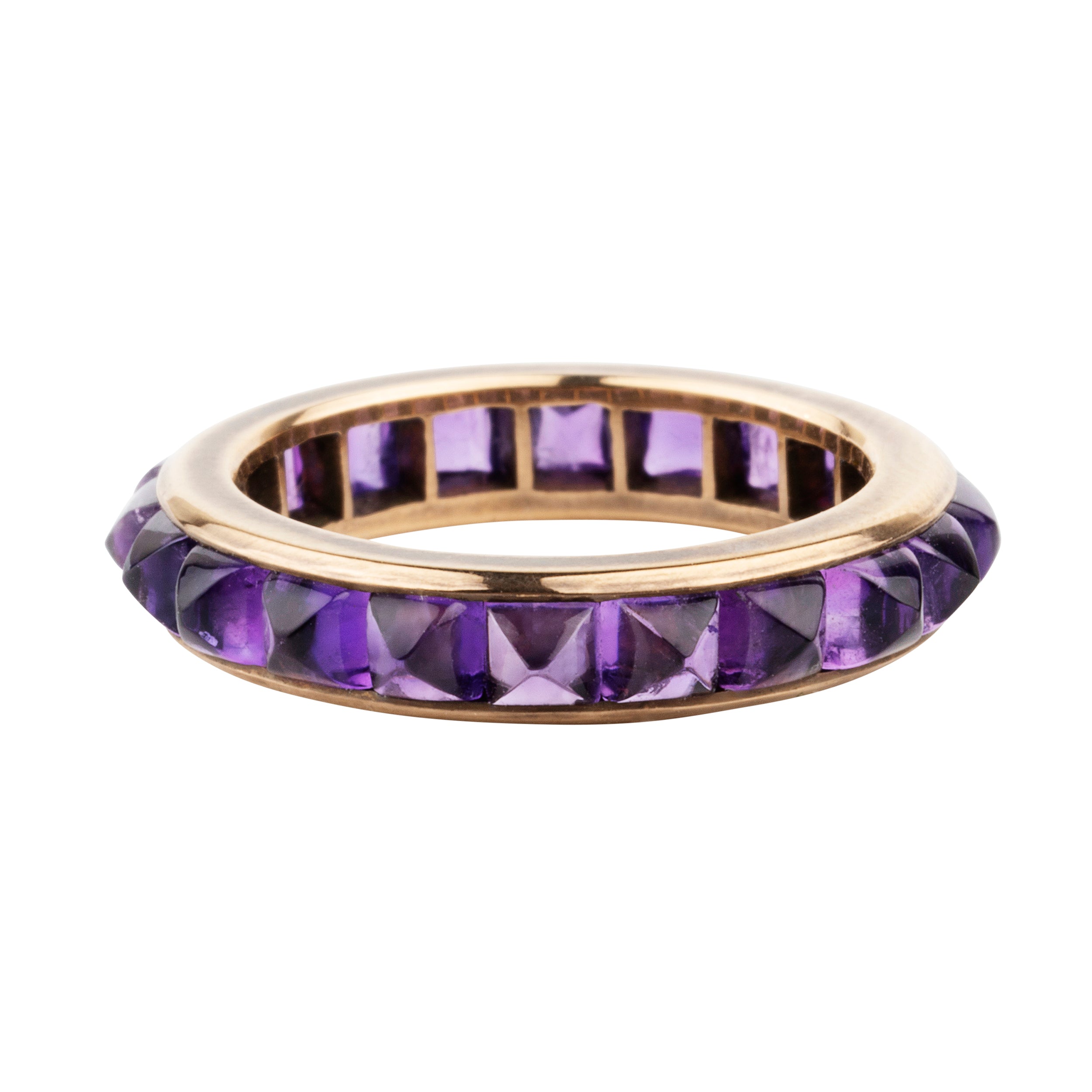 Bell & Bird Channel Set Amethyst Eternity Band
