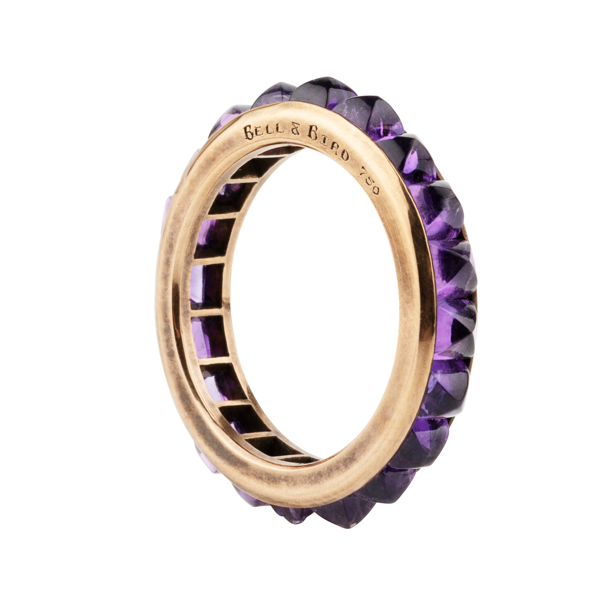 Bell & Bird Channel Set Amethyst Eternity Band
