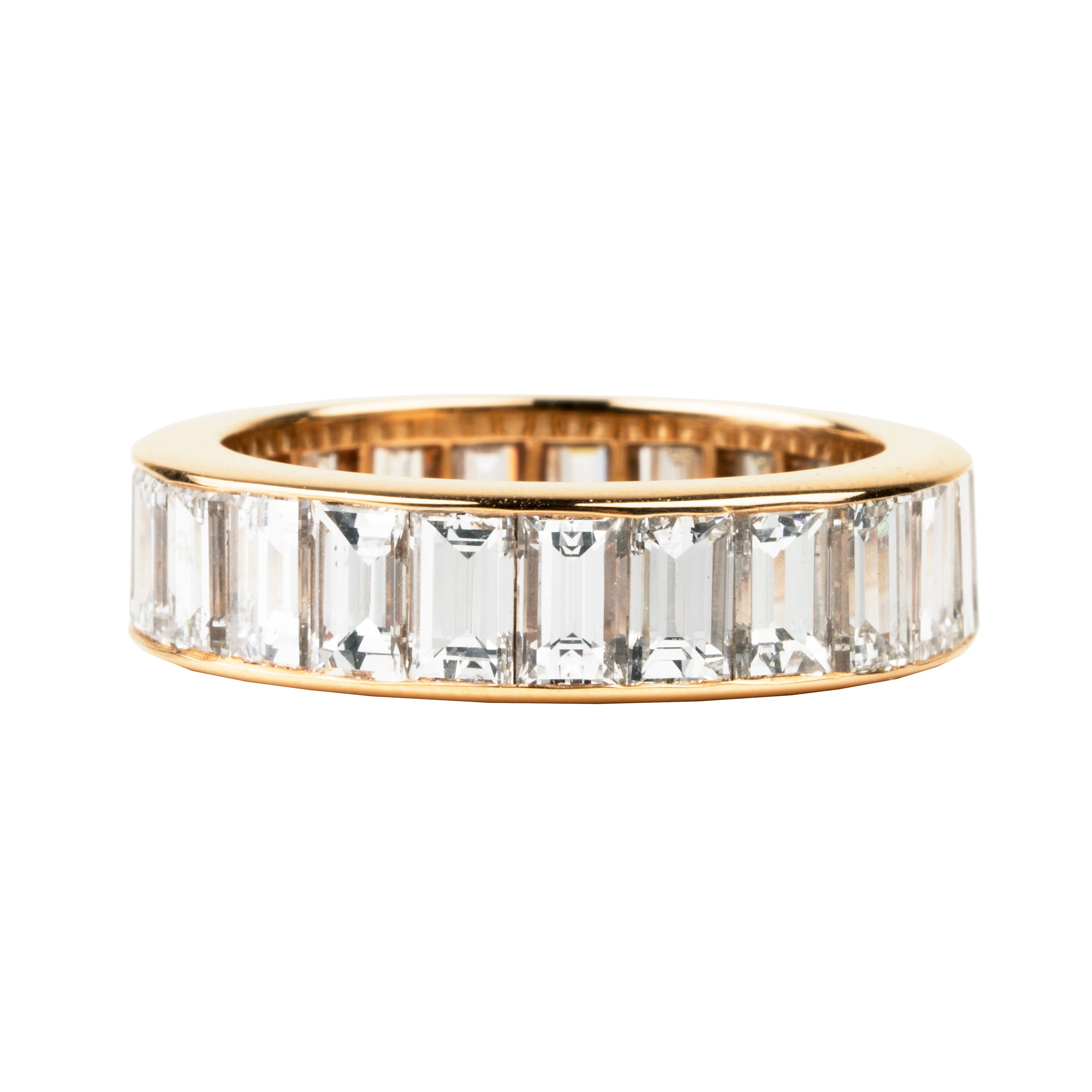 Bell & Bird Channel Set Baguette Diamond Eternity Band