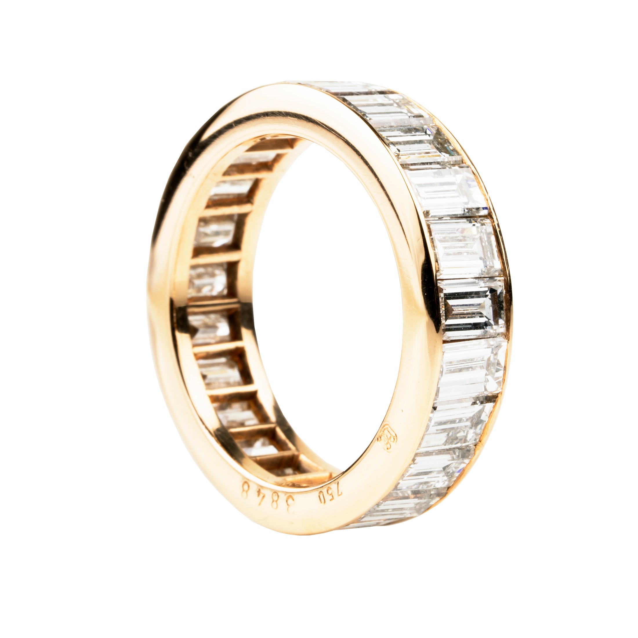 Bell & Bird Channel Set Baguette Diamond Eternity Band