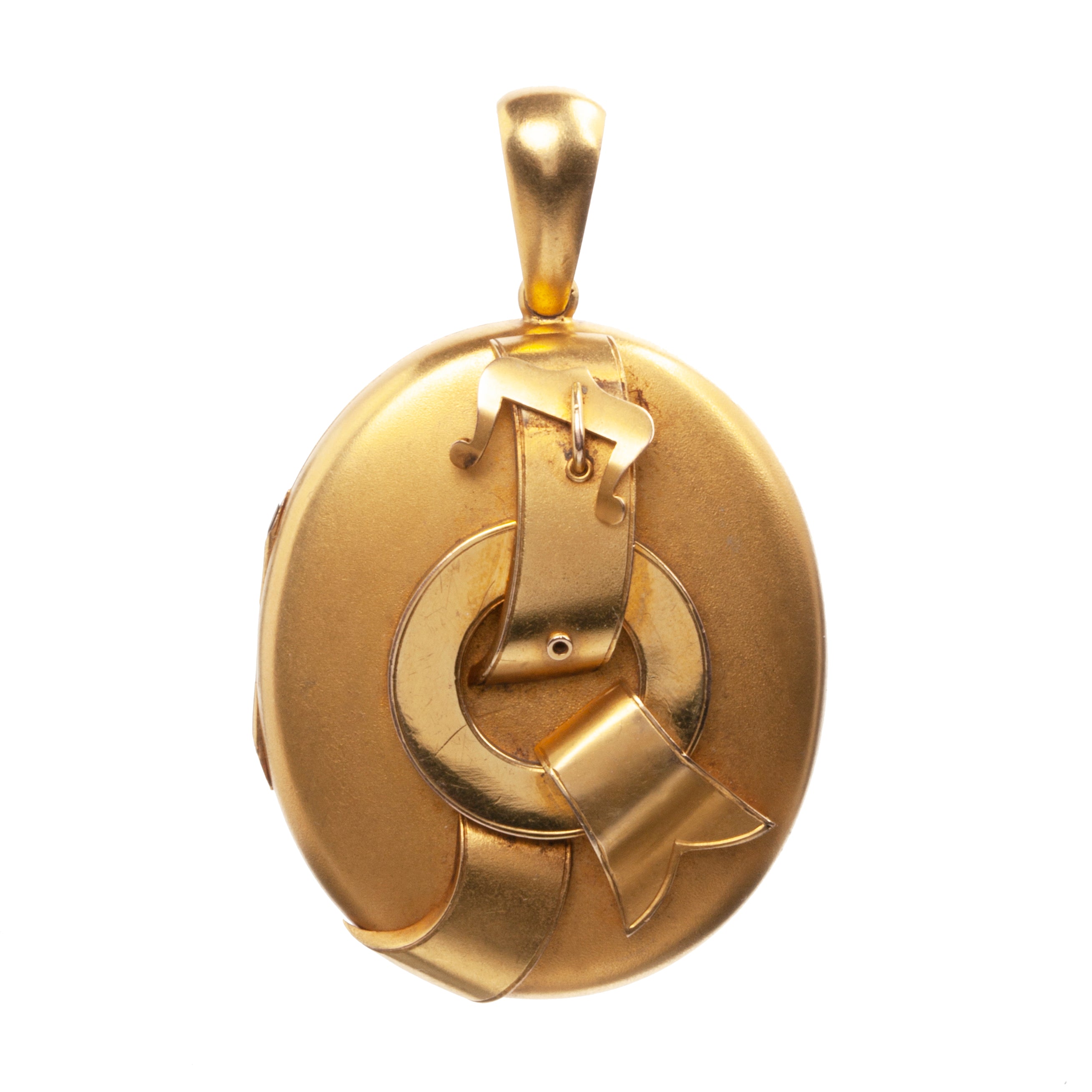 Victorian Era Large Gold Buckle Locket – Bell and Bird
