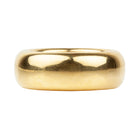A polished, yellow gold band ring with a bold D shape, 8mm in width, displayed on a white background.