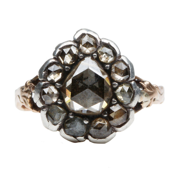 Georgian Rose Cut Diamond Cluster Ring – Bell and Bird