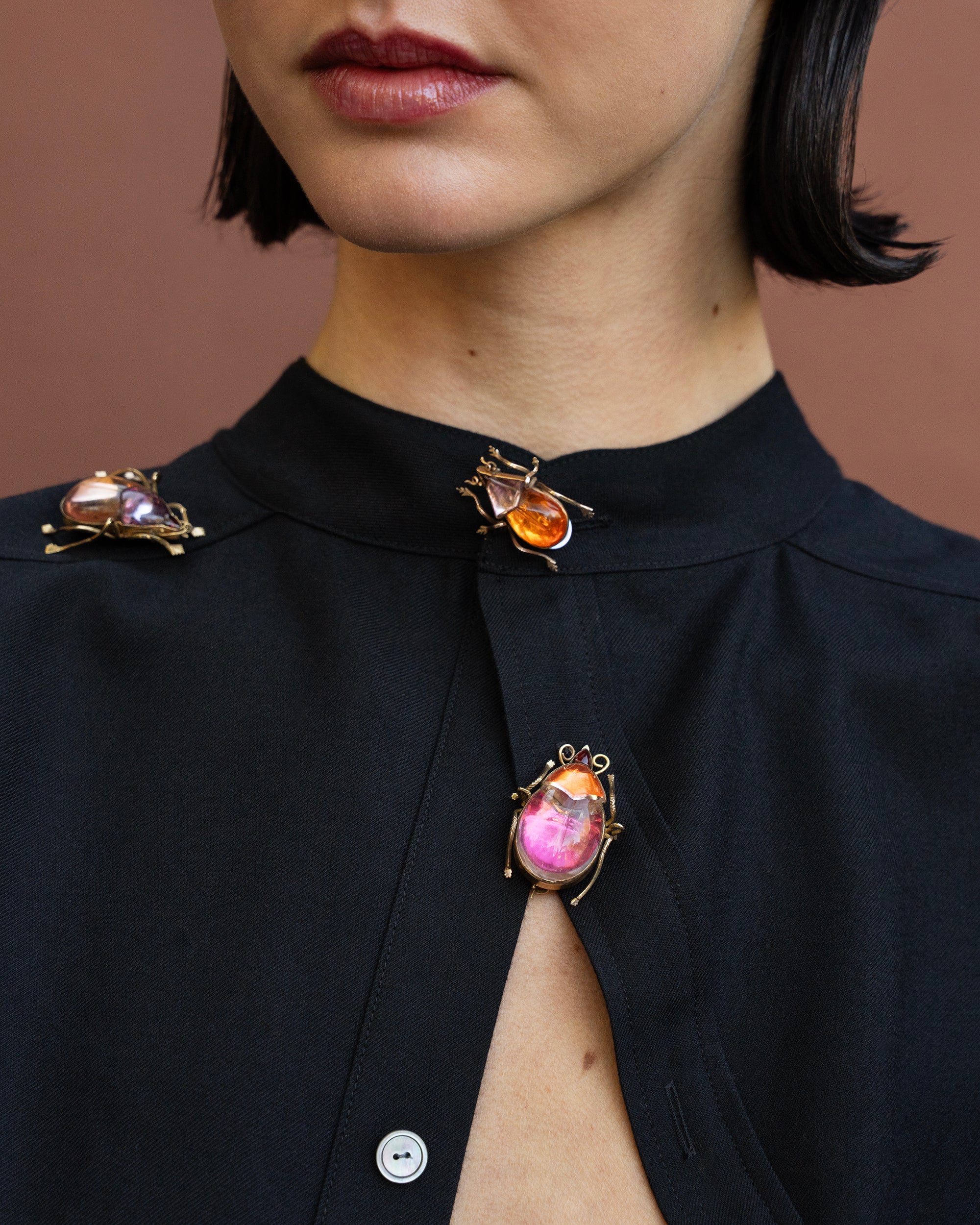 Victorian Era Gemstone Beetle Brooch – Bell and Bird