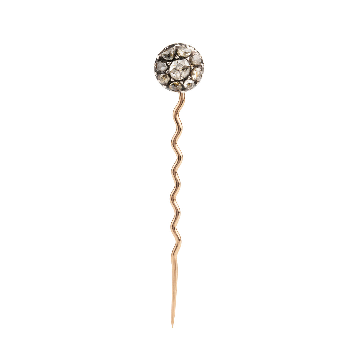 18th Century Georgian Era Diamond Cluster Pin – Bell and Bird