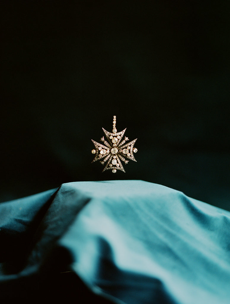 Antique Diamond Matlese Cross, front image for the antique jewelry section of the website. 