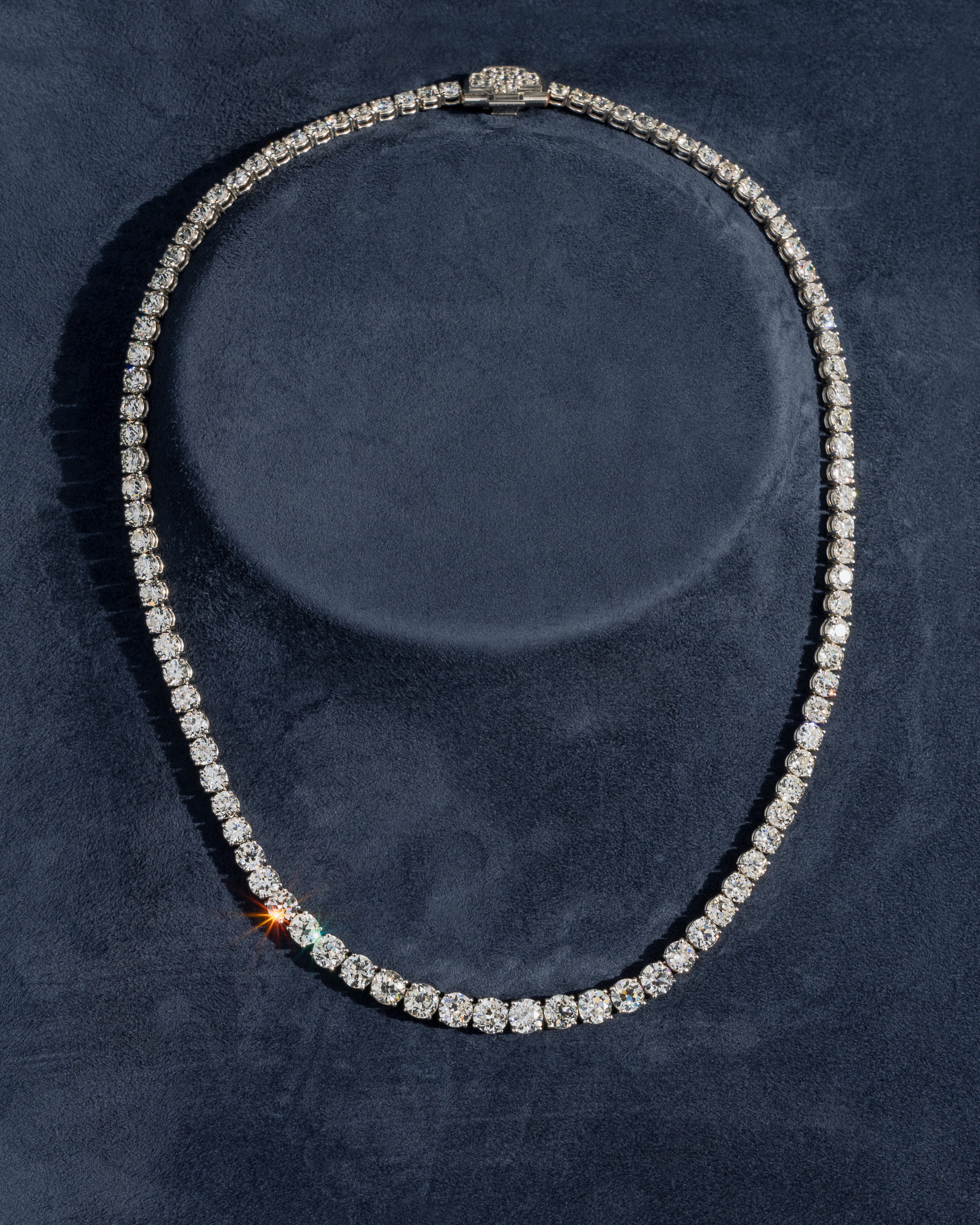 Bell and Bird Diamond Platinum Handmade Necklace