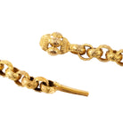 Georgian era long pinchbeck chain. Full long-length chain with oversized textured links and an elaborate barrel clasp. Can be worn full-length or layered. England. Circa 1820.