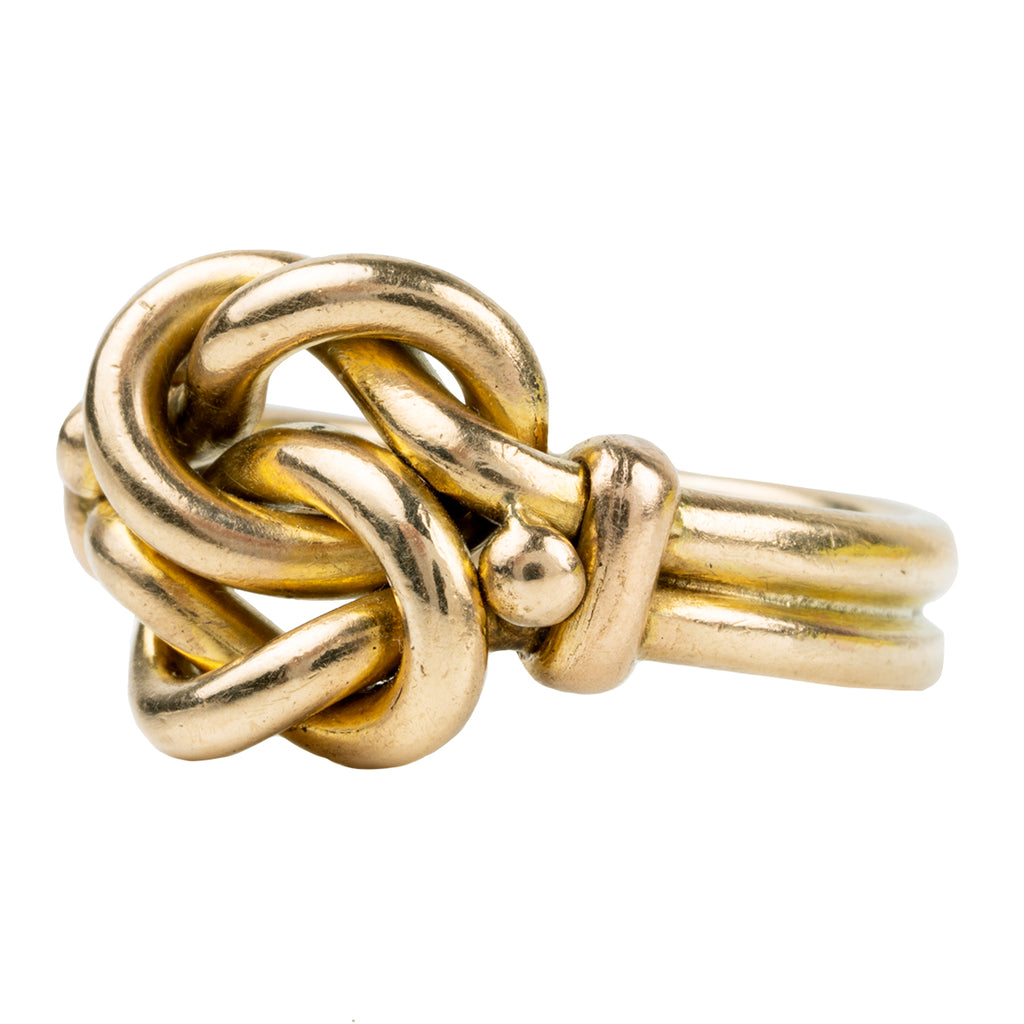 Victorian era gold eternal knot ring