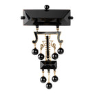 19th Century Tiffany & Company onyx earrings and brooch, in 18k gold. Carved onyx and black enamel details with the original box. American. Circa 1870.