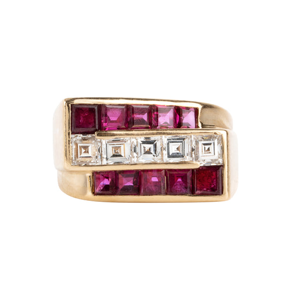Retro Ruby and Diamond Ring – Bell and Bird