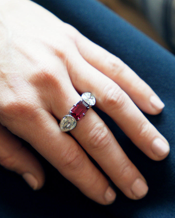 Bell & Bird Ruby and Diamond Ring