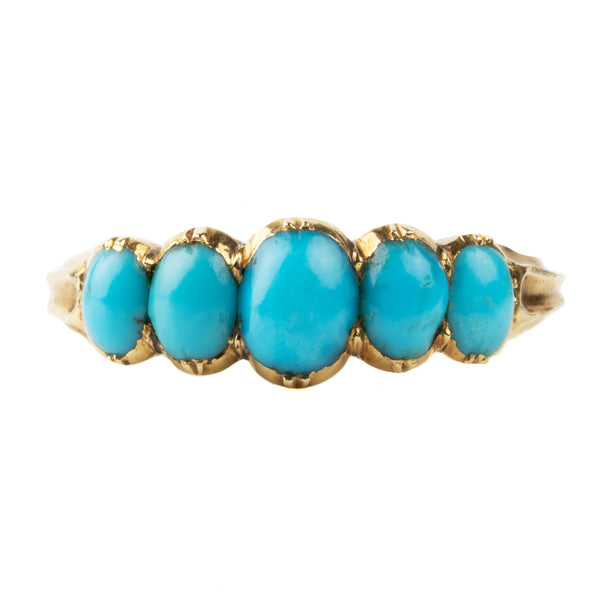 Victorian Era Turquoise Five Stone Ring – Bell and Bird