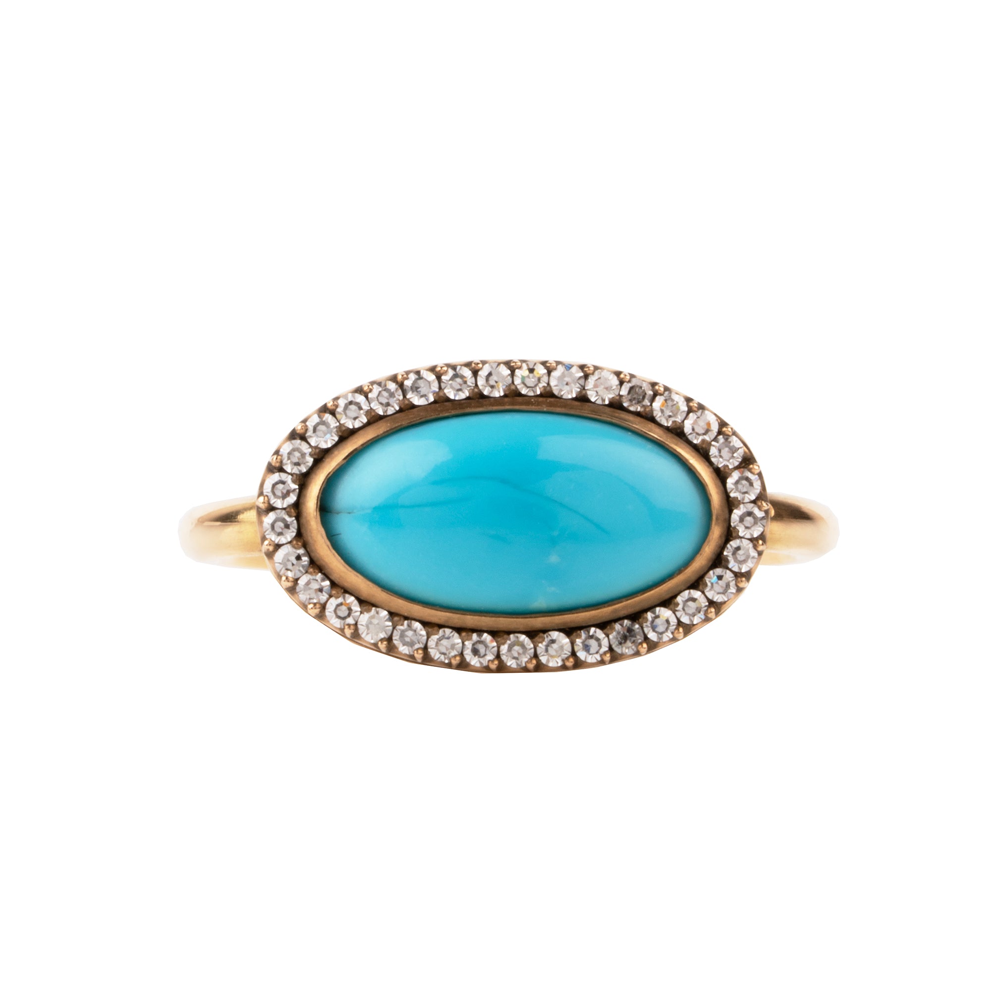 Vintage Turquoise and Diamond Cluster Ring – Bell and Bird