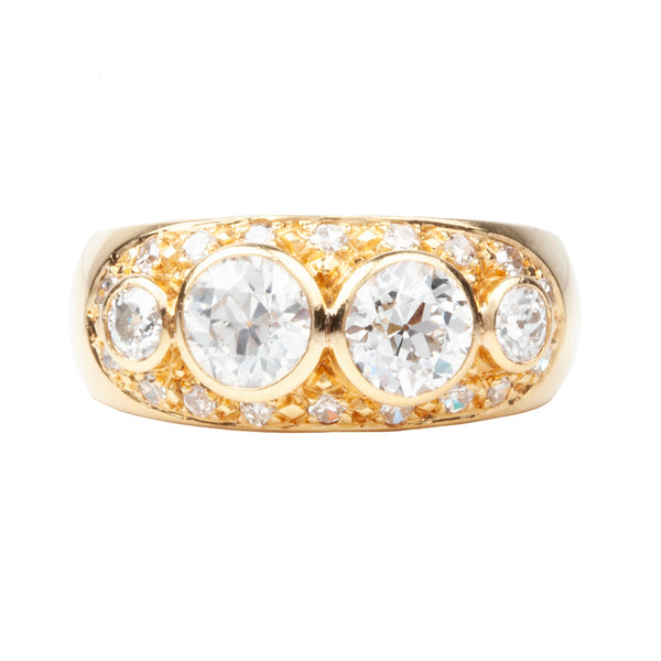 Vintage Four Stone Old European Cut Diamond Ring – Bell and Bird