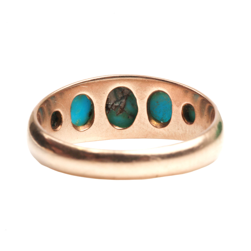 19th Century Era Five Stone Turquoise Ring