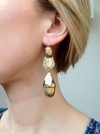 19th Century French Acorn Earrings