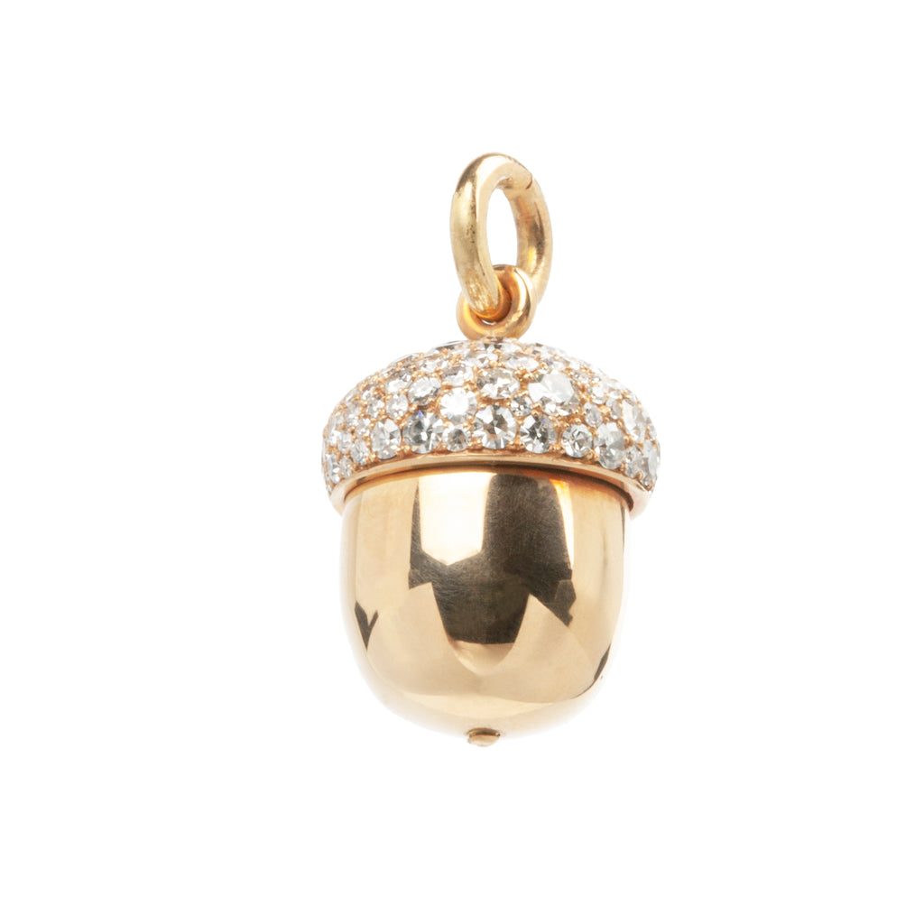 Bell & Bird Diamond Acorn Pendant