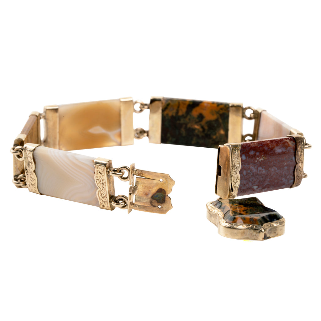 Victorian era Agate padlock specimen bracelet