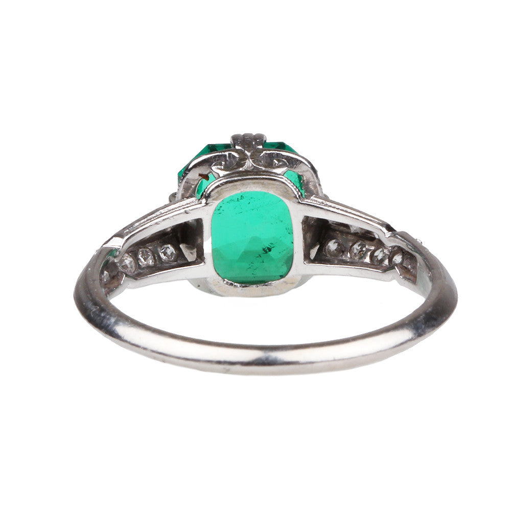 Tiffany & Co. Art Deco Emerald Diamond Ring