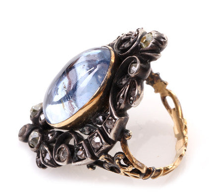 Sapphire & Diamond Hidden Locket  Ring