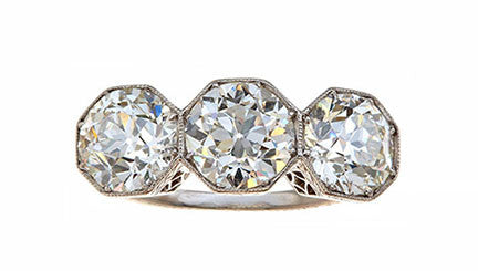 Edwardian Three Diamond Ring