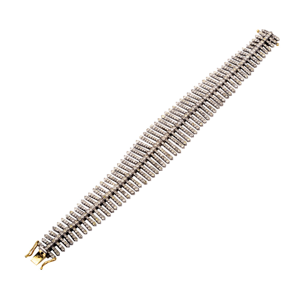 Vintage Diamond Feather Bracelet