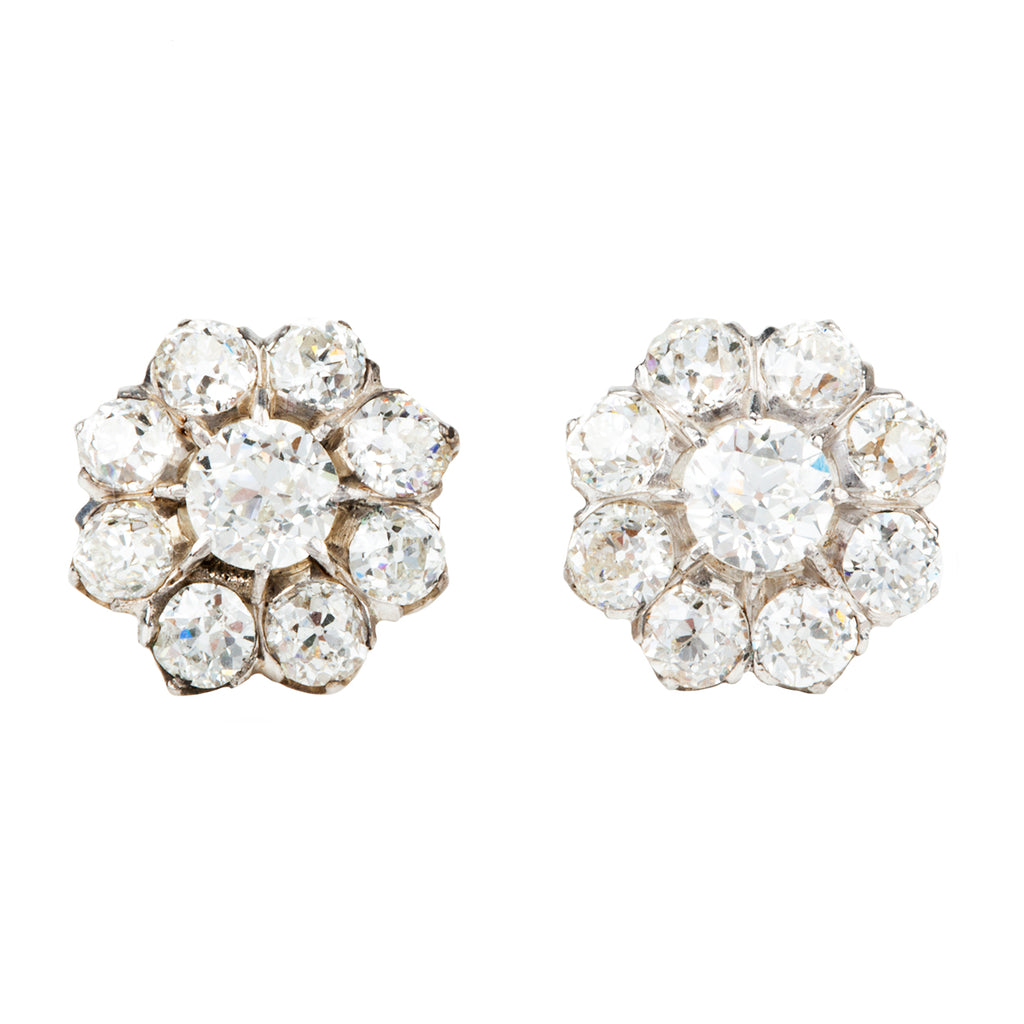Turn of the century Diamond Cluster Earrings