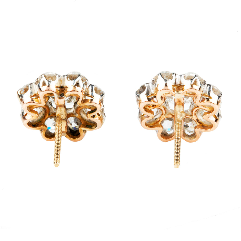 Turn of the century Diamond Cluster Earrings