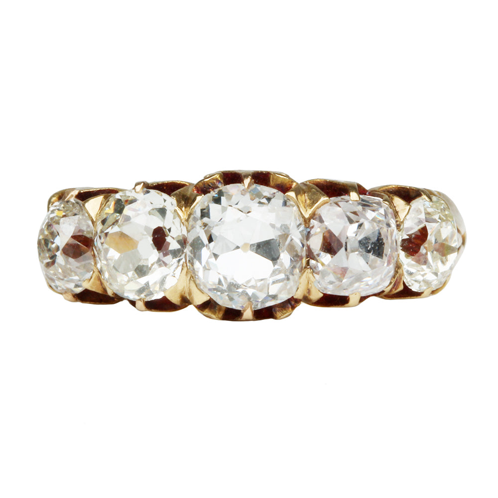 5 stone victorian diamond ring Clearance