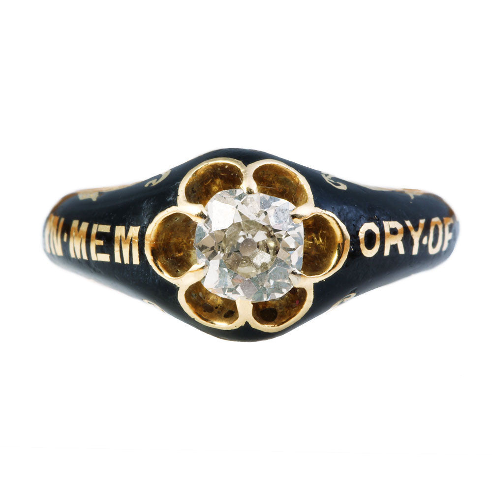 Victorian Old Mine Cut Memorial Ring