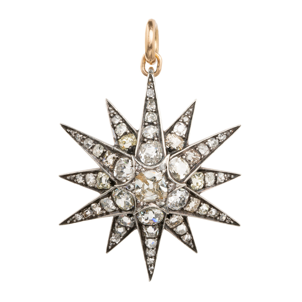Victorian Era Diamond Starburst Necklace