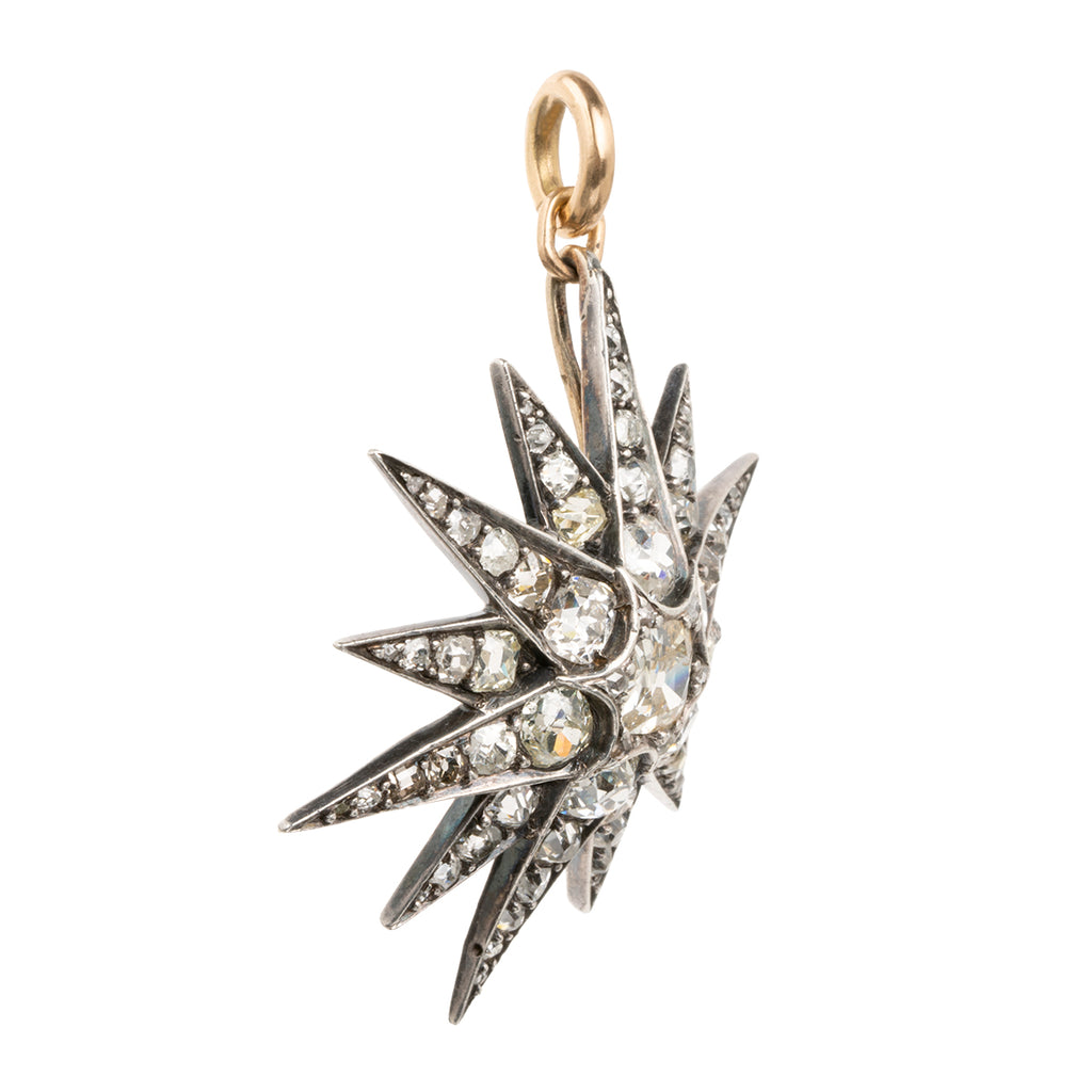 Victorian Era Diamond Starburst Necklace