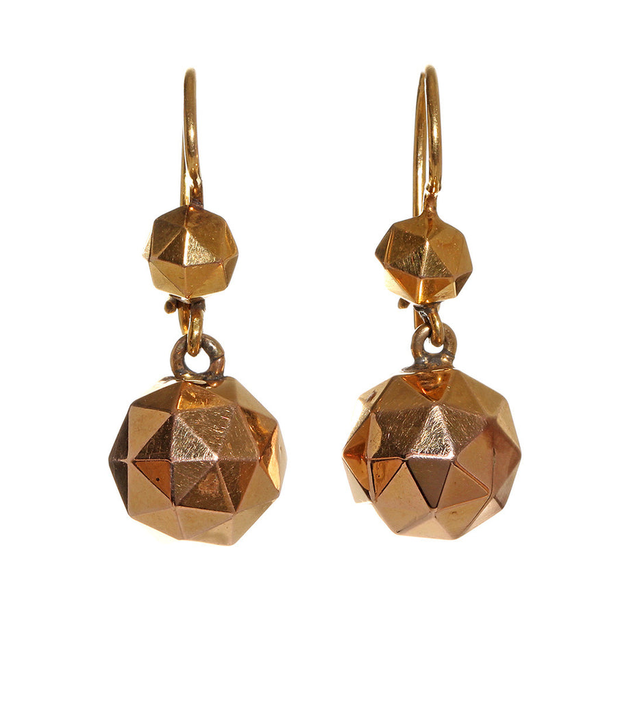 Victorian Rose Gold Facetted Ball Earrings