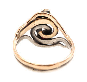 Silver and Gold Snake Ring