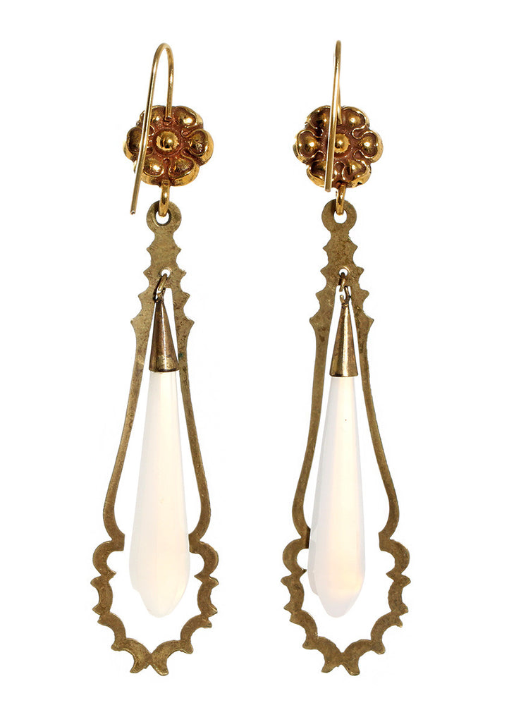 Early 19th Century French Torpedo Earrings