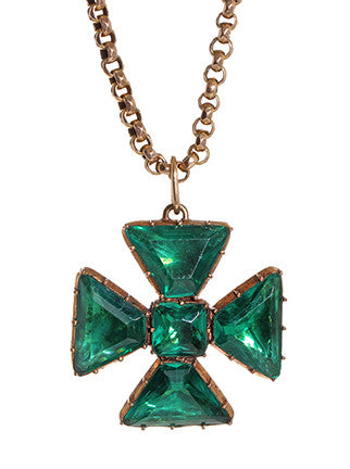 Georgian Emerald Paste Maltese Cross – Bell and Bird