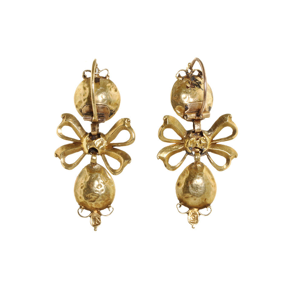 Early 19th Emerald Pendeloque Earrings