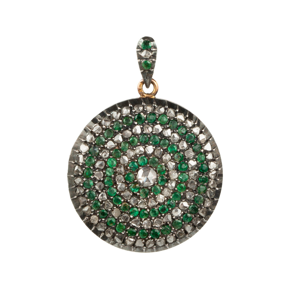 Antique diamond and emerald locket