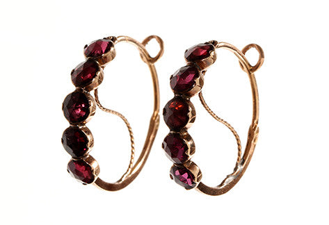 French Perpignan Garnet Earrings