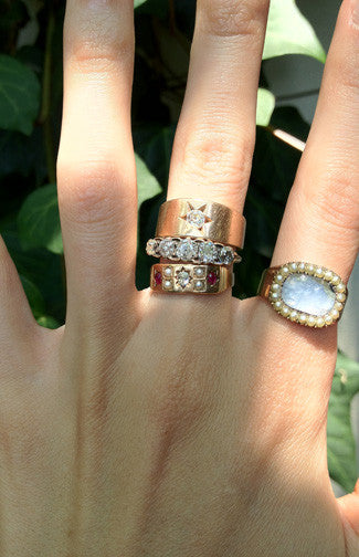 Rock Crystal & Pearls Ring