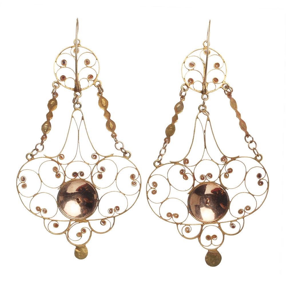 Georgian French Provinicial Gold Earrings