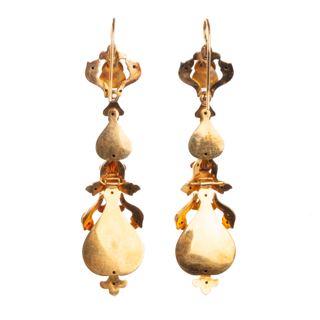 18th Century Garnet Pendant Earrings