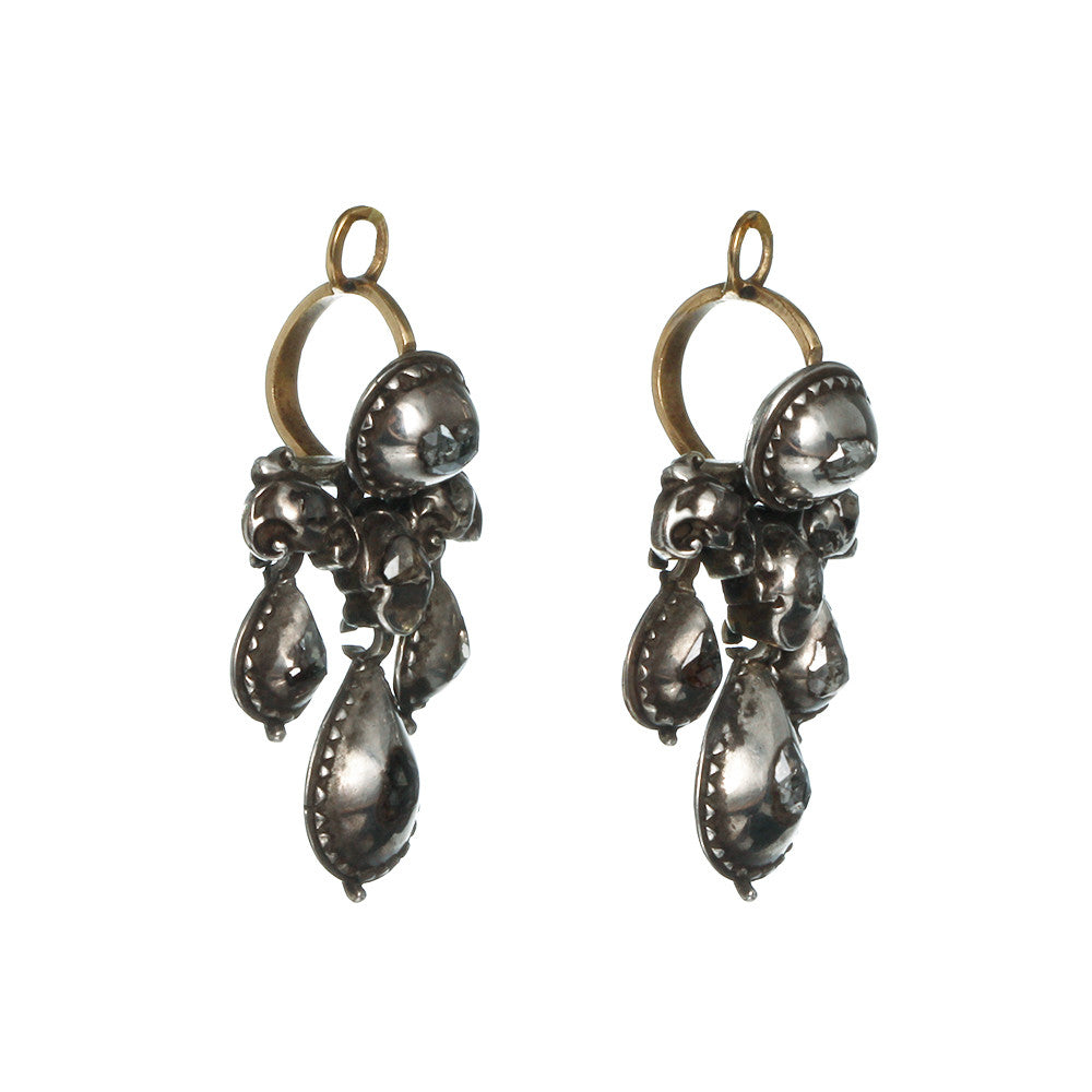 18th Century Rose Cut Diamond Earrings
