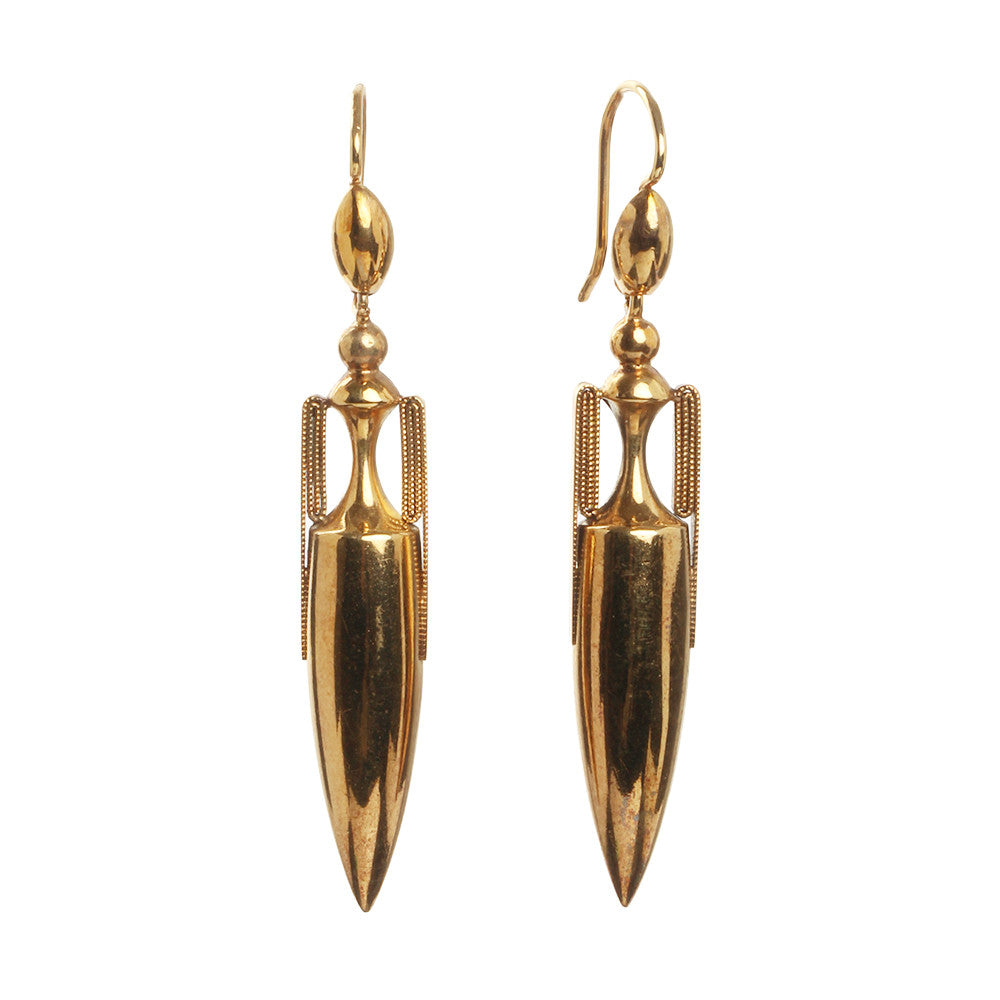 Victorian Gold Amphora Earrings