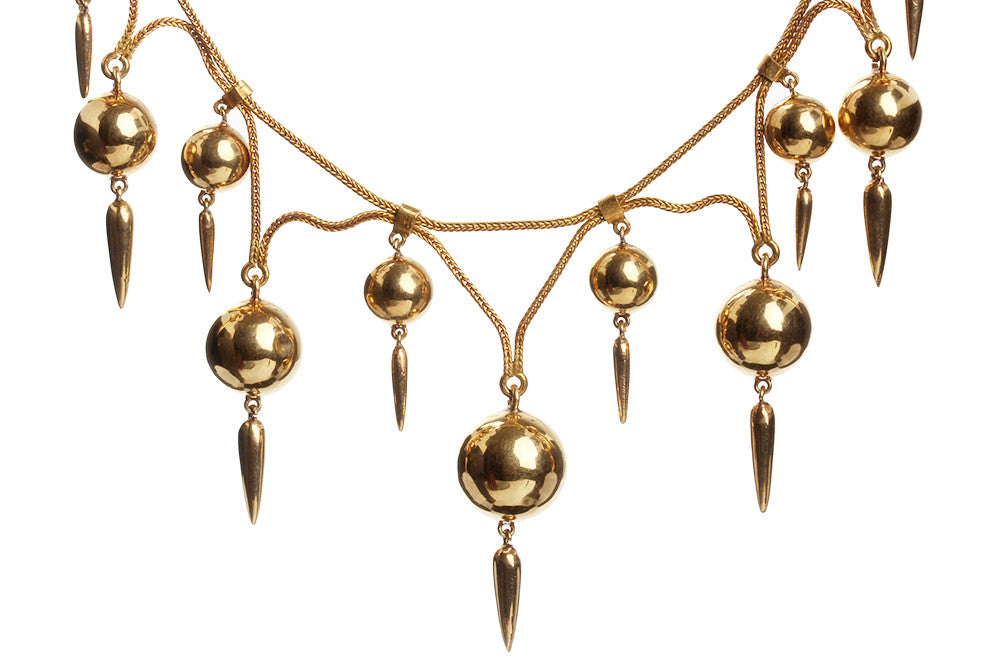 19th Century French Gold Dagger Necklace Set