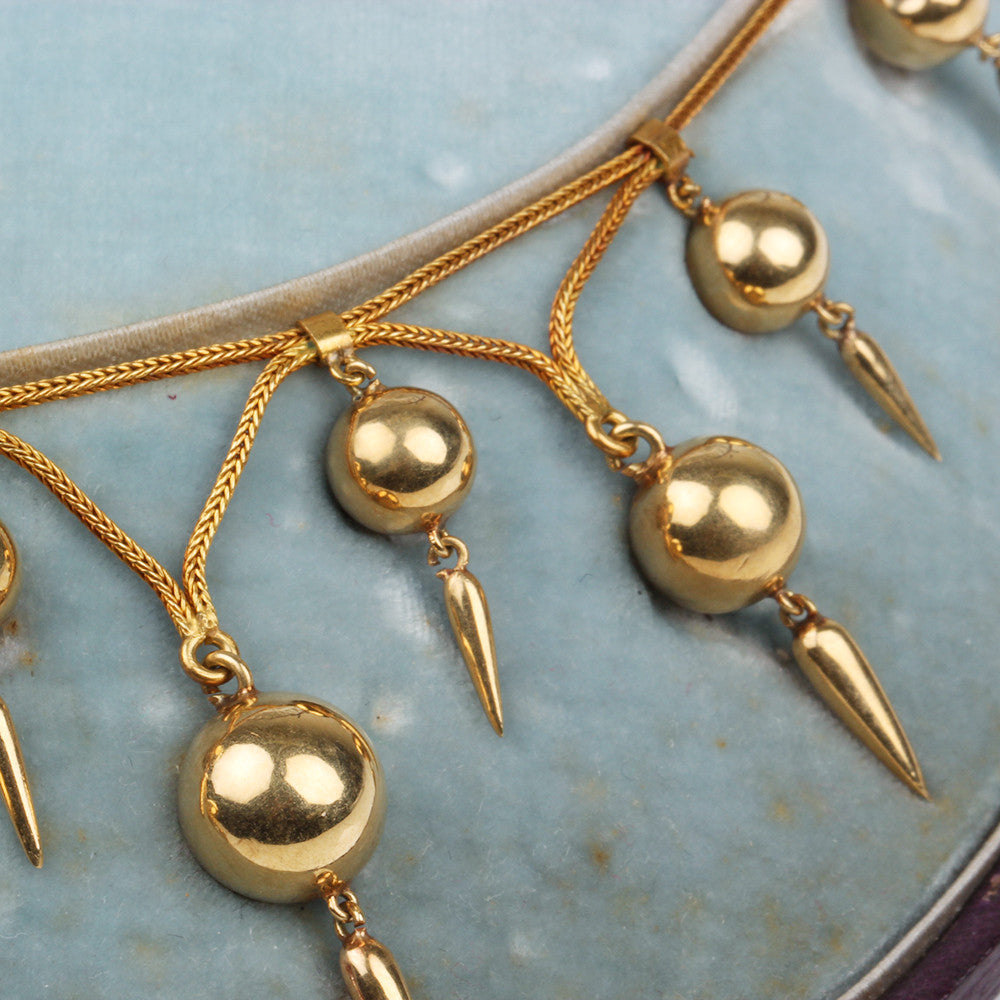 19th Century French Gold Dagger Necklace Set