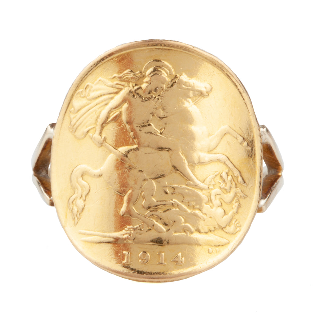 Antique Half Sovereign Gold Ring